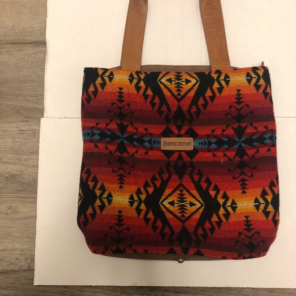 Pendleton long wool VG tote Navaho Southwestern r… - image 3